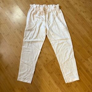 Hatch Maternity White Paperbag Waist Pants - Size 1 / Tencel and Linen